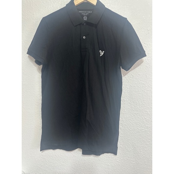 American Eagle Outfitters Other - NWOT American Eagle Mens Slim Fit Super Soft Polo Shirt Black Short Sleeve M